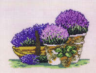 Click for more details of Purple Flowers in Pots (cross stitch) by Permin of Copenhagen