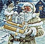 Click for more details of Santa and Pressies (cross stitch) by Luca - S