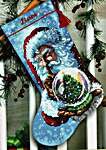 Click for more details of Santa's Snow Globe Stocking (cross stitch) by Dimensions