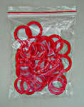Click for more details of Set of 24 Red Plastic Rings (bell pulls) by Permin of Copenhagen