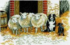 Click for more details of Sheepdog and Sheep (cross stitch) by Eva Rosenstand