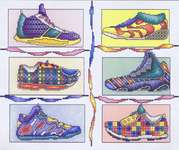 Click for more details of Snazzy Sneakers (cross stitch) by Vickery Collection