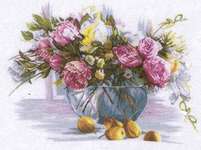 Click for more details of Still Life of Flowers (cross stitch) by Lanarte