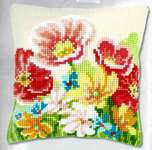 Click for more details of Summer Flowers Cushion Front (tapestry) by Vervaco