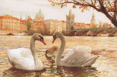 Click for more details of Swans Prague (cross stitch) by Riolis