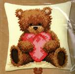 Click for more details of Teddy Cushion Front (tapestry) by Vervaco