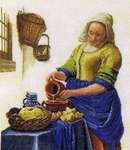 Click for more details of The Milkmaid after Vermeer (cross stitch) by Lanarte
