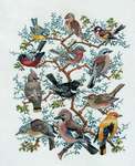 Click for more details of Tree with Birds (cross stitch) by Eva Rosenstand