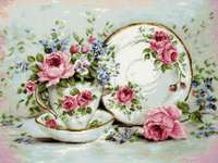 Click for more details of Trio with Blooms (cross stitch) by Luca - S