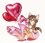 Click for more details of Valentine Kitten (cross stitch) by Thea Gouverneur