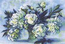 Click for more details of Watercolour Peonies (cross stitch) by Luca - S