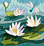 Click for more details of Waterlilies (long-stitch) by Rose Swalwell