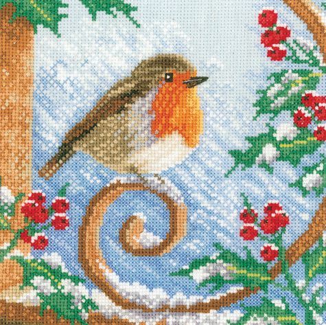 proud robin cross stitch kit by lanarte free cross stitch charts uk