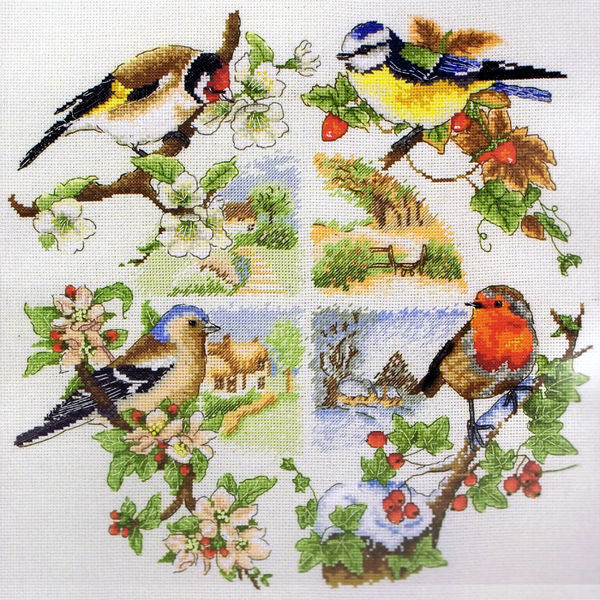Birds and Seasons - cross stitch kit by Anchor