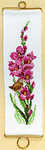 Pink gladiolus and wren bell pull - click for larger image