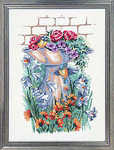 Birdbath with lilies - click for larger image
