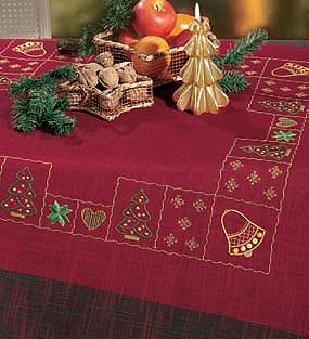 Christmas Trees and Bells table cover