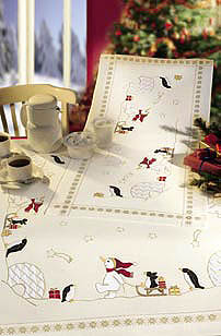 Snowman and Penguins table runner