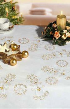 Shadow work Christmas ornament table cover