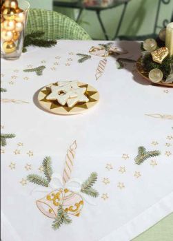 Shadow work Christmas candle table cover