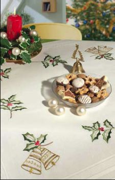 Christmas Bells and Holly table cover