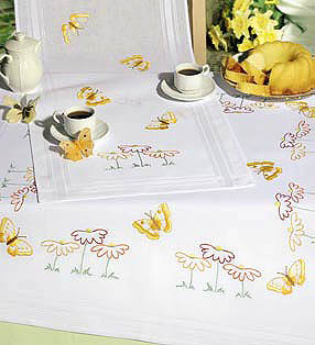 Meadow with butterflies table runner