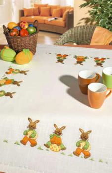 Rabbits with Easter Eggs table cover