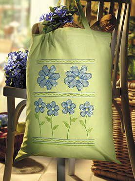 Blue flowers tote bag