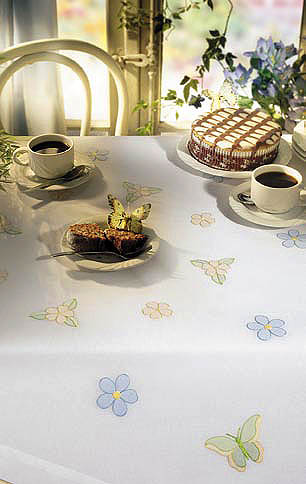 Flowers with butterflies table cover