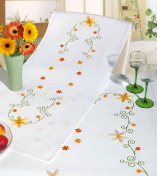 Flowers and tendrils table cover