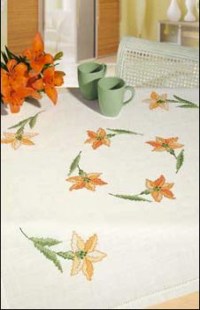 Yellow lily table cover