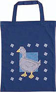 Cross stitch goose cotton tote bag