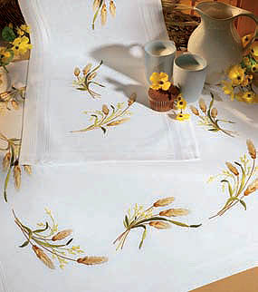 Spray of grasses table cover