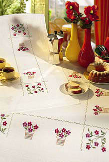 Flower pots table cover