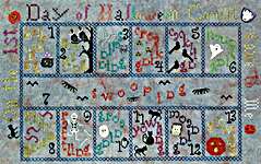 Click/tap for more details of 13 Days Of Halloween (cross stitch) by Praiseworthy Stitches