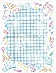 Click/tap for more details of 14 count printed Aida - School Days (fabric) by MP Studios