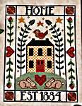 Click for more details of 1884 Home Sampler (cross stitch) by Annie Beez Folk Art