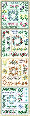 Click for more details of 4 Seasons Quilt Squares (cross stitch) by Designs by Cathy