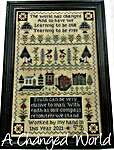 Click for more details of A Changed World (cross stitch) by The Scarlett House