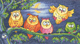 Click for more details of A Hoot of Owls (cross stitch) by Karen Carter