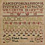 Click/tap for more details of A Loving Tribute To Family - Elizabeth Brown's Work 1792 (cross stitch) by 1897 Schoolhouse Samplers