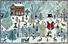 Click/tap for more details of A Snowman's Christmas (cross stitch) by Praiseworthy Stitches