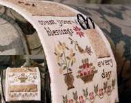 Click/tap for more details of A Thankful Life Chairarm Pinkeep (cross stitch) by Heartstring Samplery