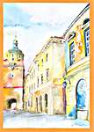 Click for more details of A view of old town I (watercolour) by Agnieszka Korfanty