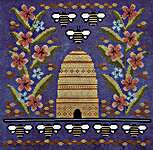 Click/tap for more details of Abuzz At Midnight (cross stitch) by Hello from Liz Mathews
