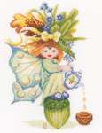 Click for more details of Acorn Girl (cross stitch) by Maria van Scharrenburg