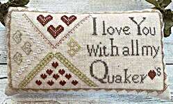 Click/tap for more details of All My Quaker Hearts (cross stitch) by Lucy Beam