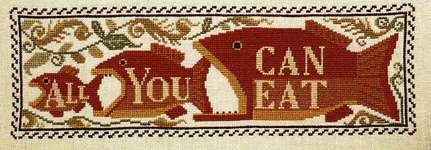 Click/tap for more details of All You Can Eat (cross stitch) by The Prairie Schooler