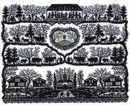 Click for more details of Alpine Village Silhouette (cross stitch) by Eva Rosenstand