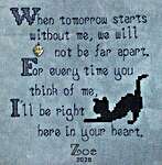 Click/tap for more details of Always In My Heart (Cat) (cross stitch) by Rosie and Me